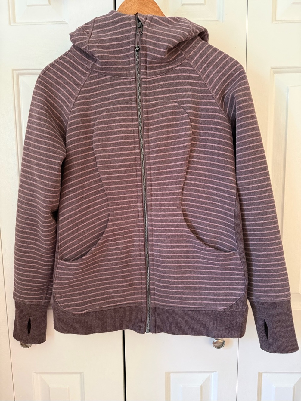 lululemon athletica Girls' Striped Zip Hoodie - Mauve & Light Pink
